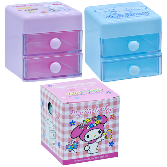 Sanrio Character 2-Layer Mini Drawer Storage Box