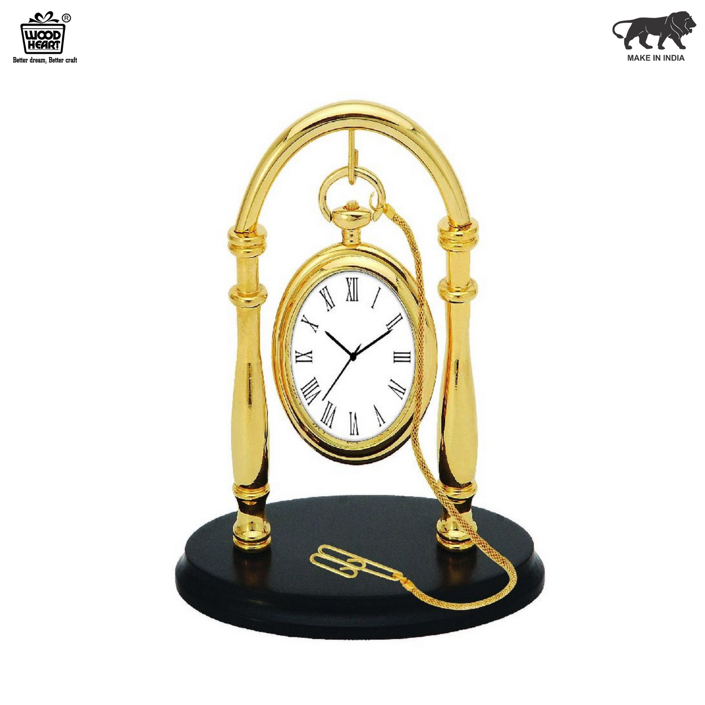 Hanging Pocket Watch Desk Clock – Premium Gold Finish