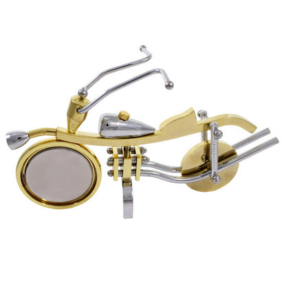 Metal Motorcycle Desk Clock – Gold & Silver Finish