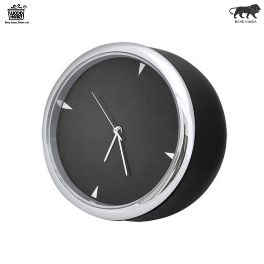 Wood Heart Black Finish Mini Desk Clock – Contemporary Design