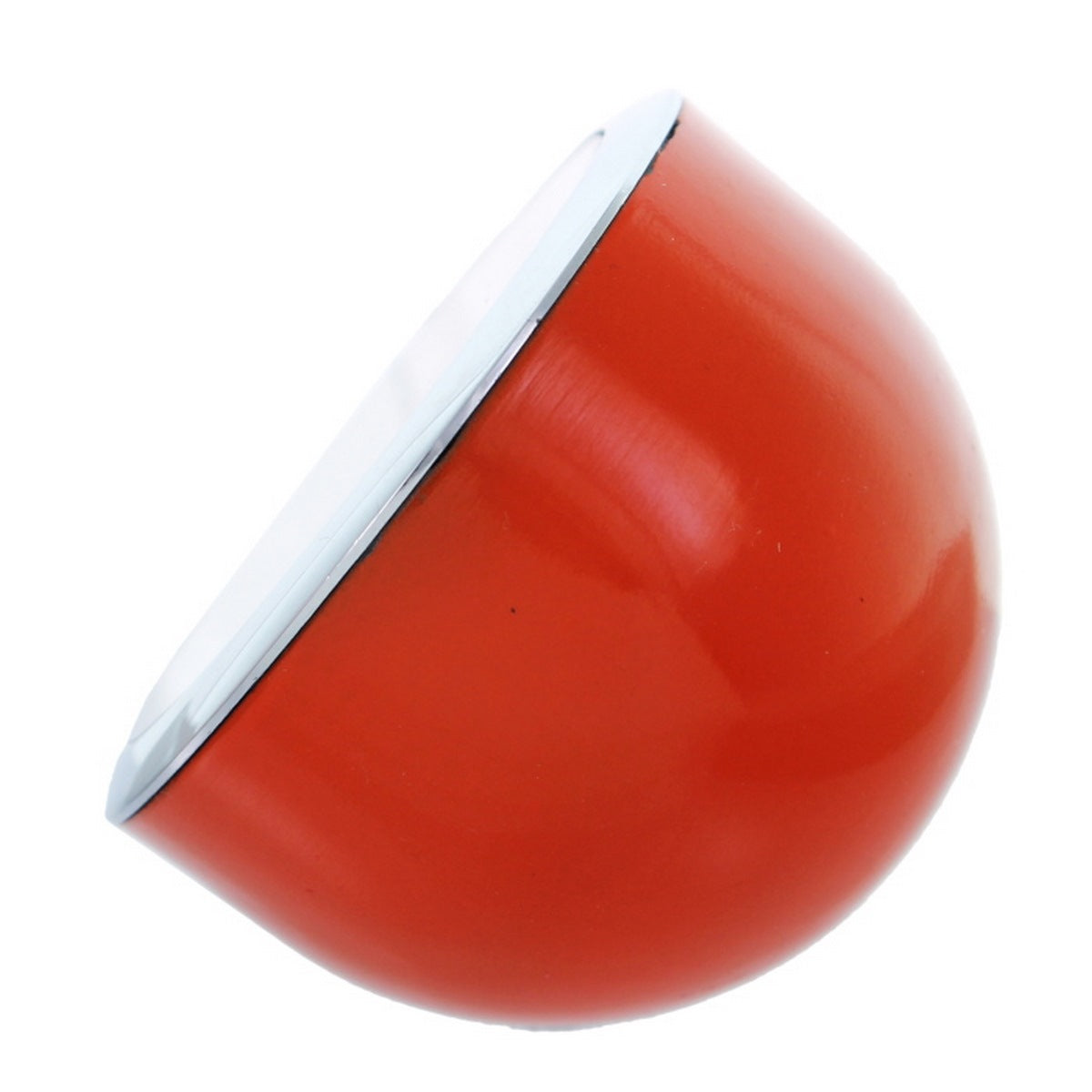 Wood Heart Orange Finish Mini Desk Clock – Modern Round Design