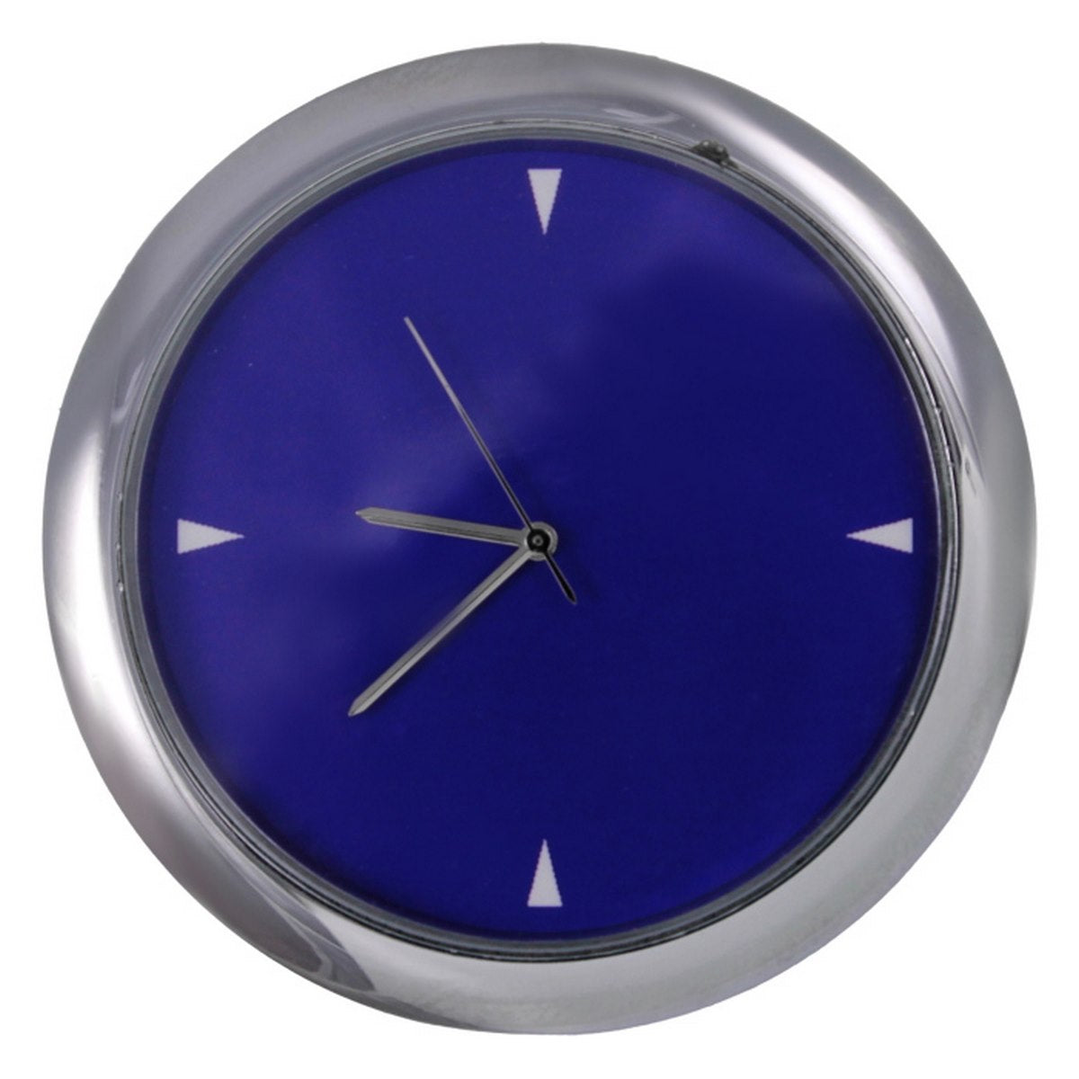 Blue Finish Mini Desk Clock with Chrome Trim