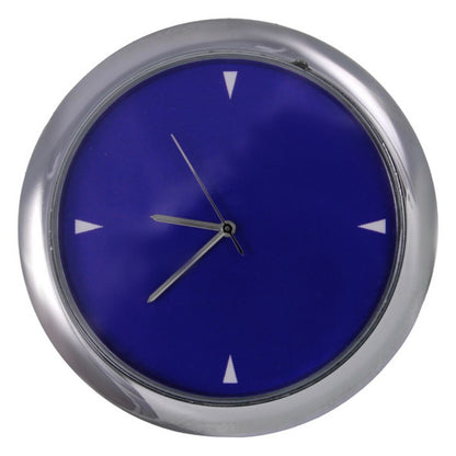 Blue Finish Mini Desk Clock with Chrome Trim