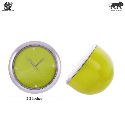 Big Yellow Finish Mini Desk Clock with Chrome Trim