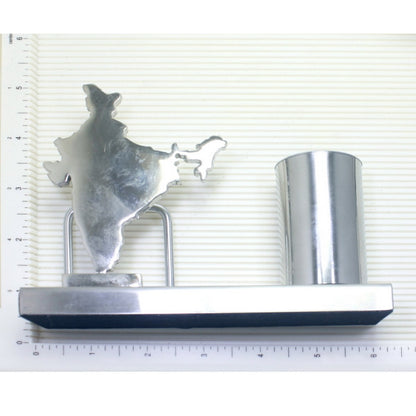 Desk Organizer with India Map Cutout & Pen Holder