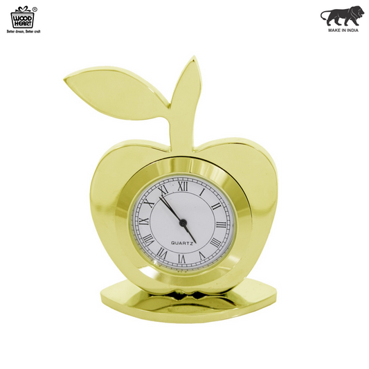 Wood Heart Apple Design Quartz Table Clock