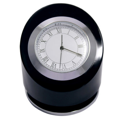 Wood Heart Black Rotating Desk Clock
