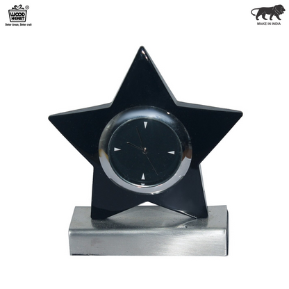 Wood Heart Star Trophy Clock