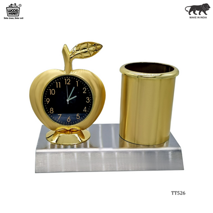 Wood Heart Apple Clock & Pen Holder