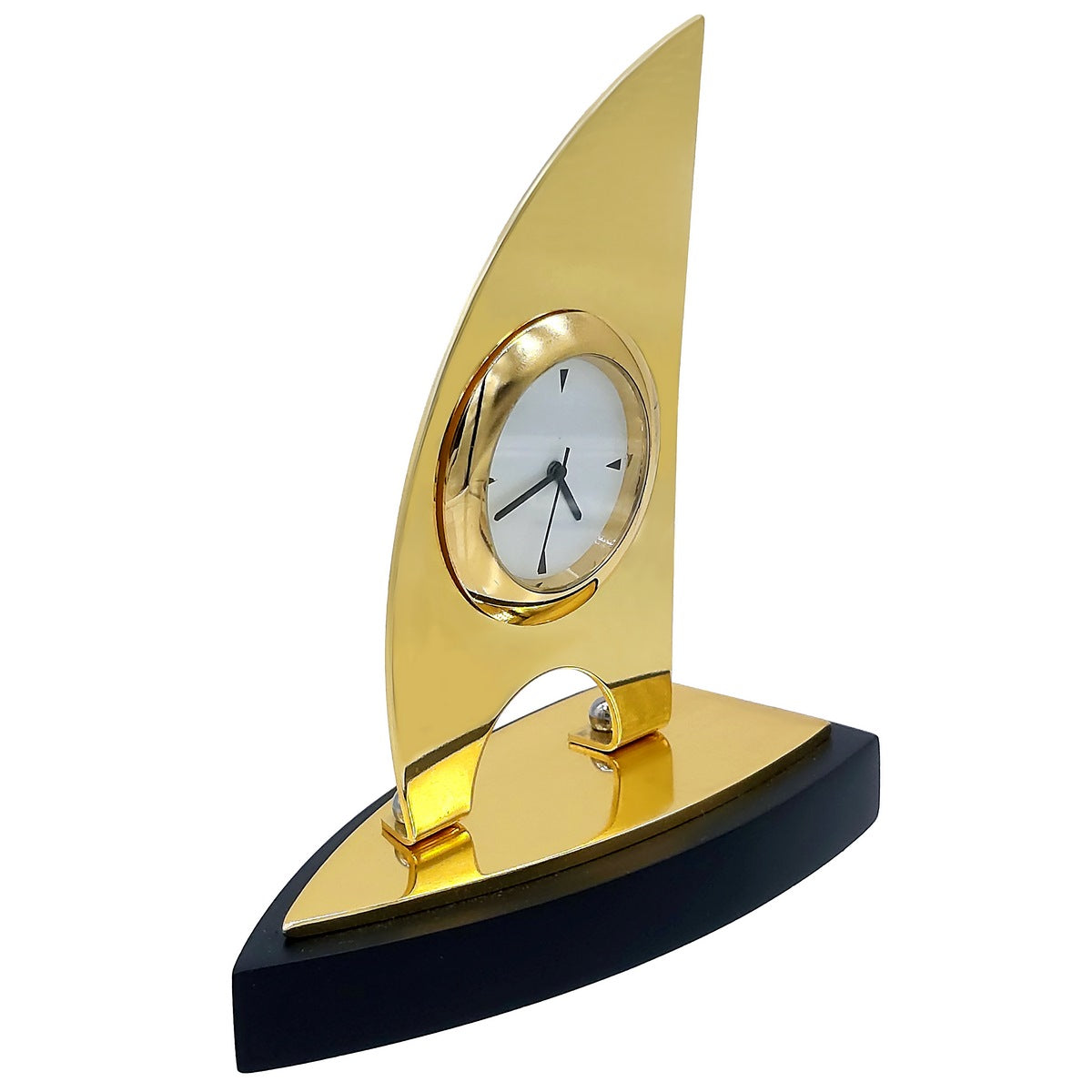 Wood Heart Golden Sail Desk Clock