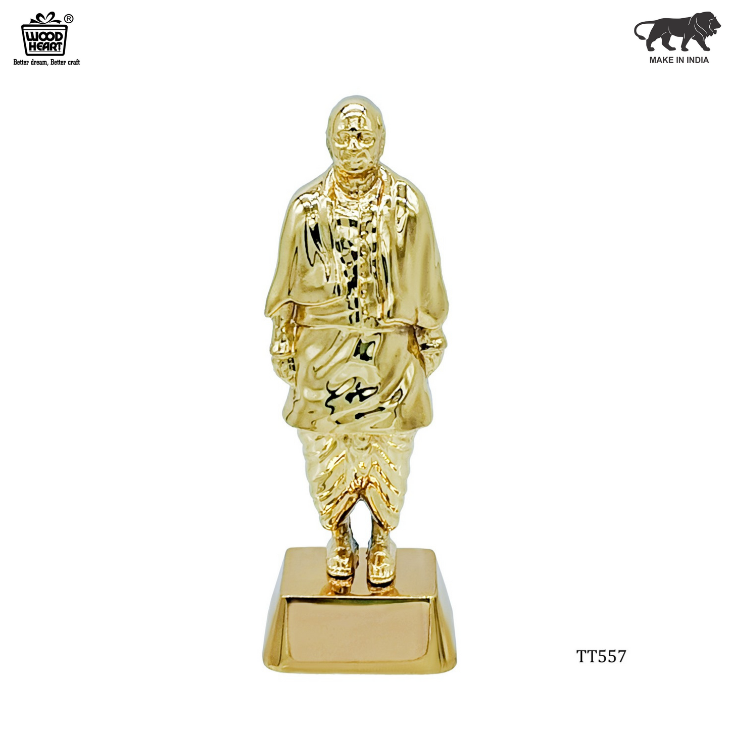 Wood Heart Sardar Vallabhbhai Patel Miniature Figurine