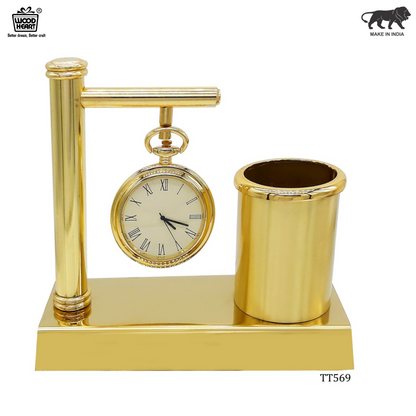 Wood Heart Hanging Pocket Watch Pen Holder