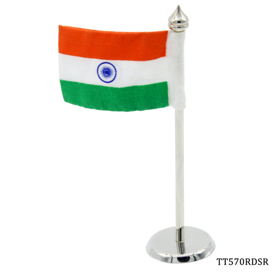 Indian Table Flag with Stainless Steel Flared Base – Sleek Mini Flag