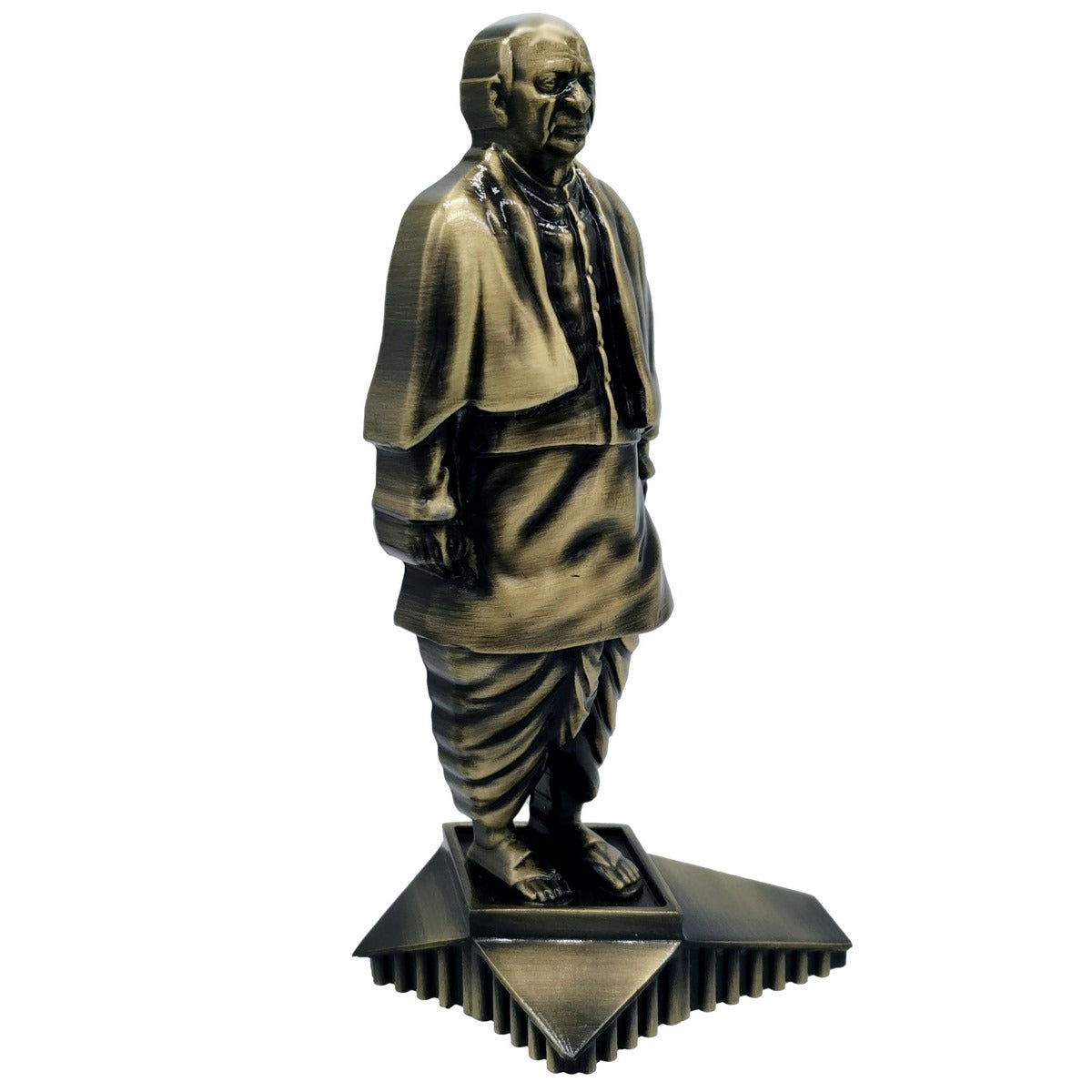 Wood Heart Sardar Vallabhbhai Patel Antique Brass Metal Statue
