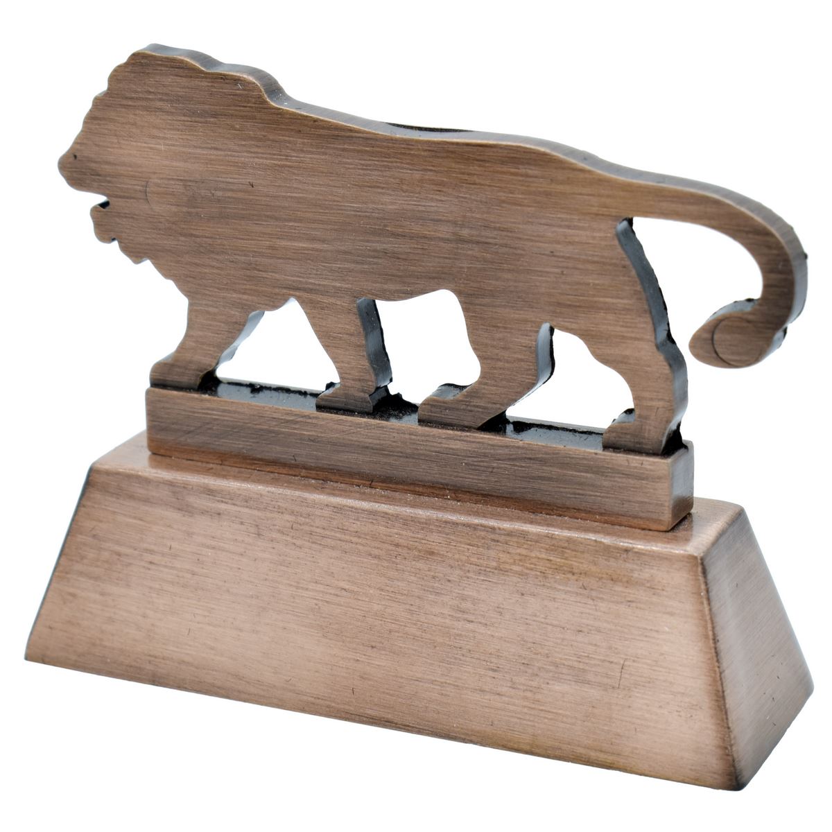 Wood Heart "Make in India" Lion Desktop Showpiece
