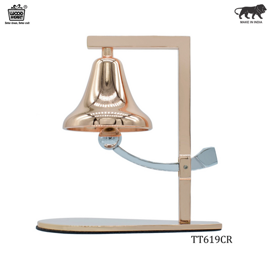 Wood Heart Elegant Copper Table Bell