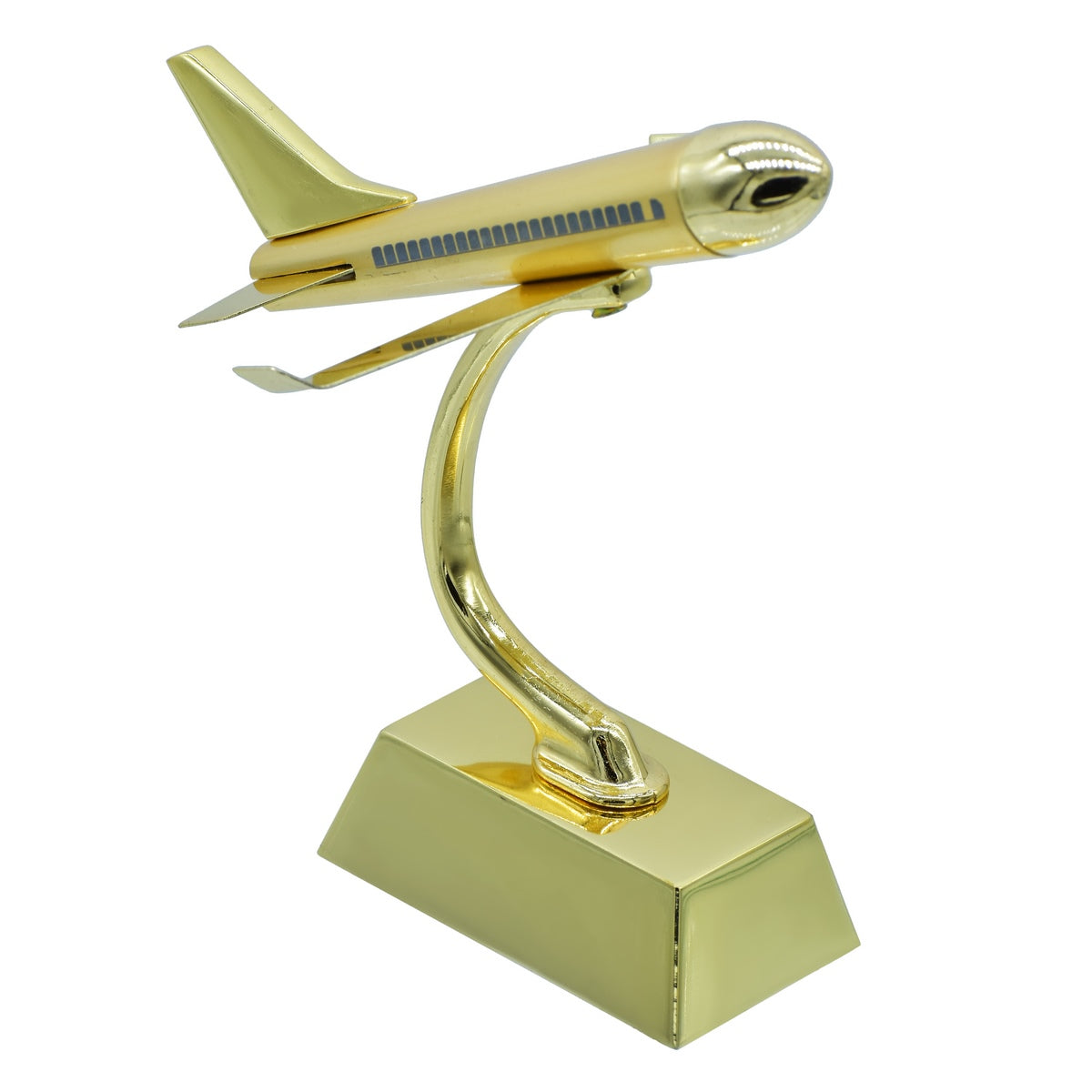 Golden Airplane Table Decor Showpiece – Premium Metal Finish