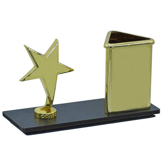 Golden Star Trophy Pen Holder – Premium Desk Organizer