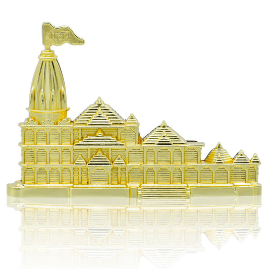Gold-Plated Ram Mandir Replica Showpiece