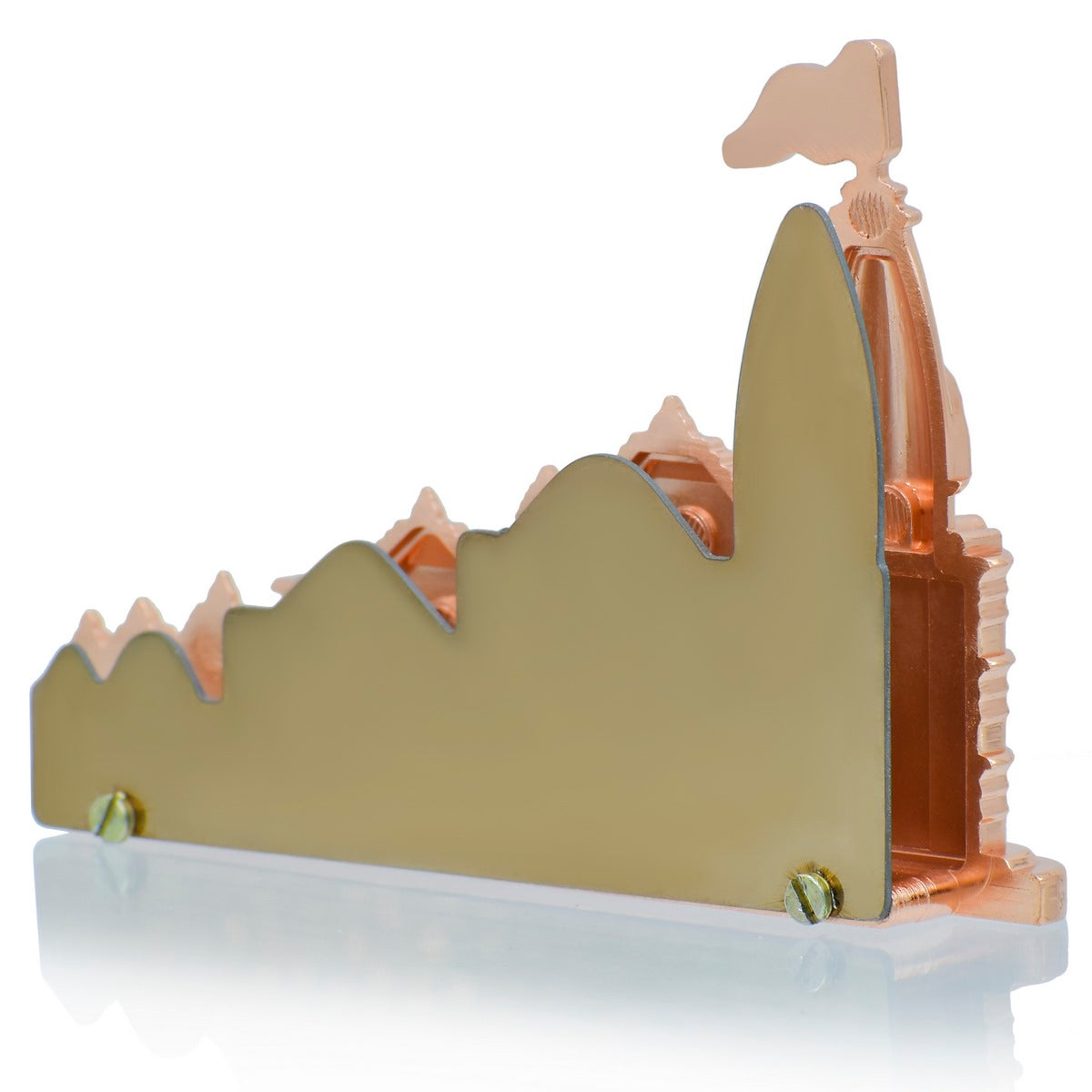 Rose Gold-Plated Ram Mandir Replica Showpiece