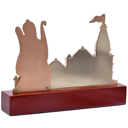 Shri Ram Mandir with Lord Ram Idol – Rose Gold Desktop Showpiece
