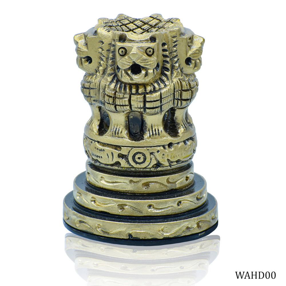 Wood Heart Brass-Finish Ashoka Pillar Replica