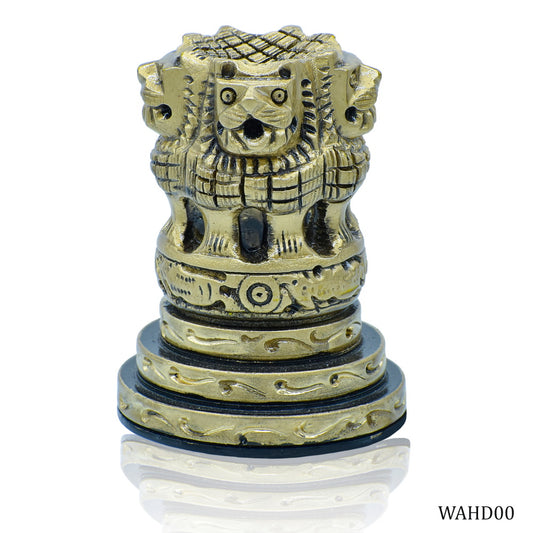 Wood Heart Brass-Finish Ashoka Pillar Replica