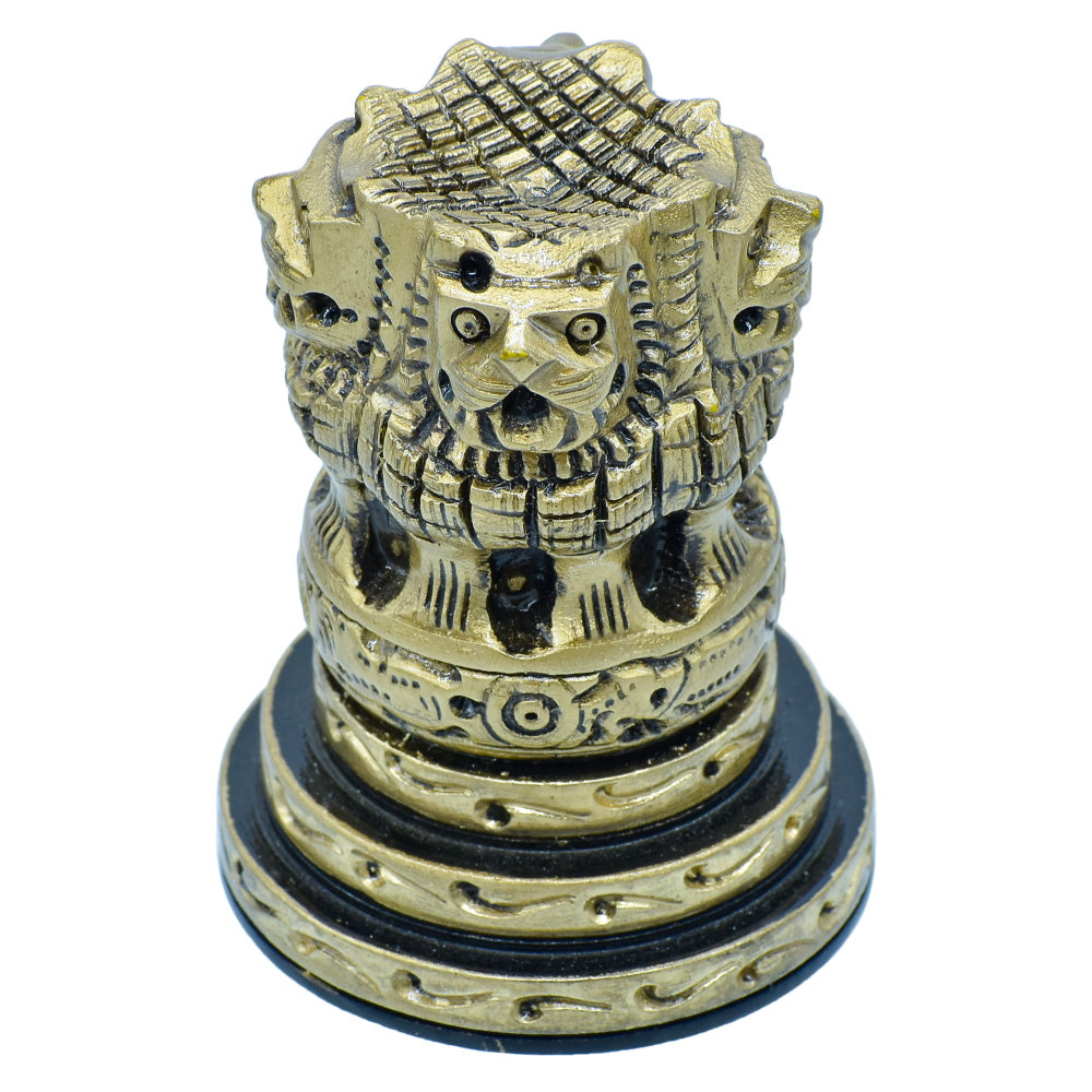 Wood Heart Brass-Finish Ashoka Pillar Replica