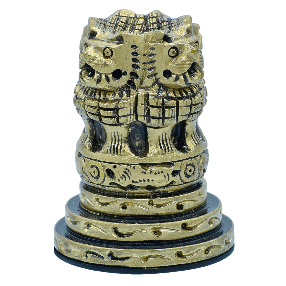 Wood Heart Brass-Finish Ashoka Pillar Replica