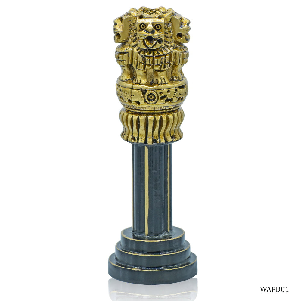 Wood Heart Ashoka Pillar on Tall Column Base