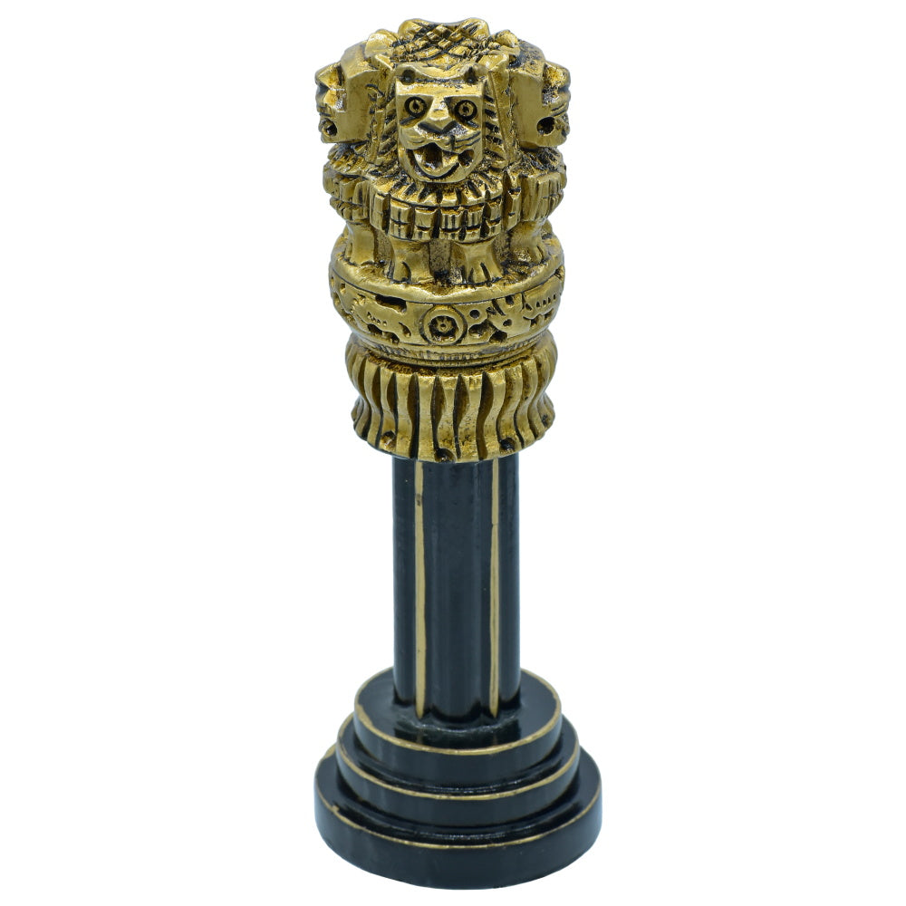 Wood Heart Ashoka Pillar on Tall Column Base