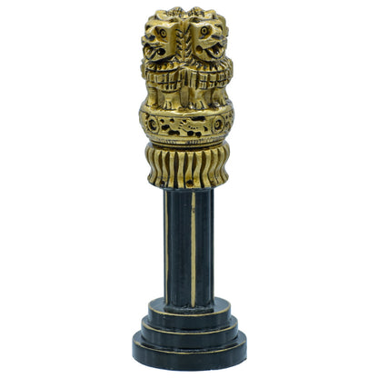 Wood Heart Ashoka Pillar on Tall Column Base
