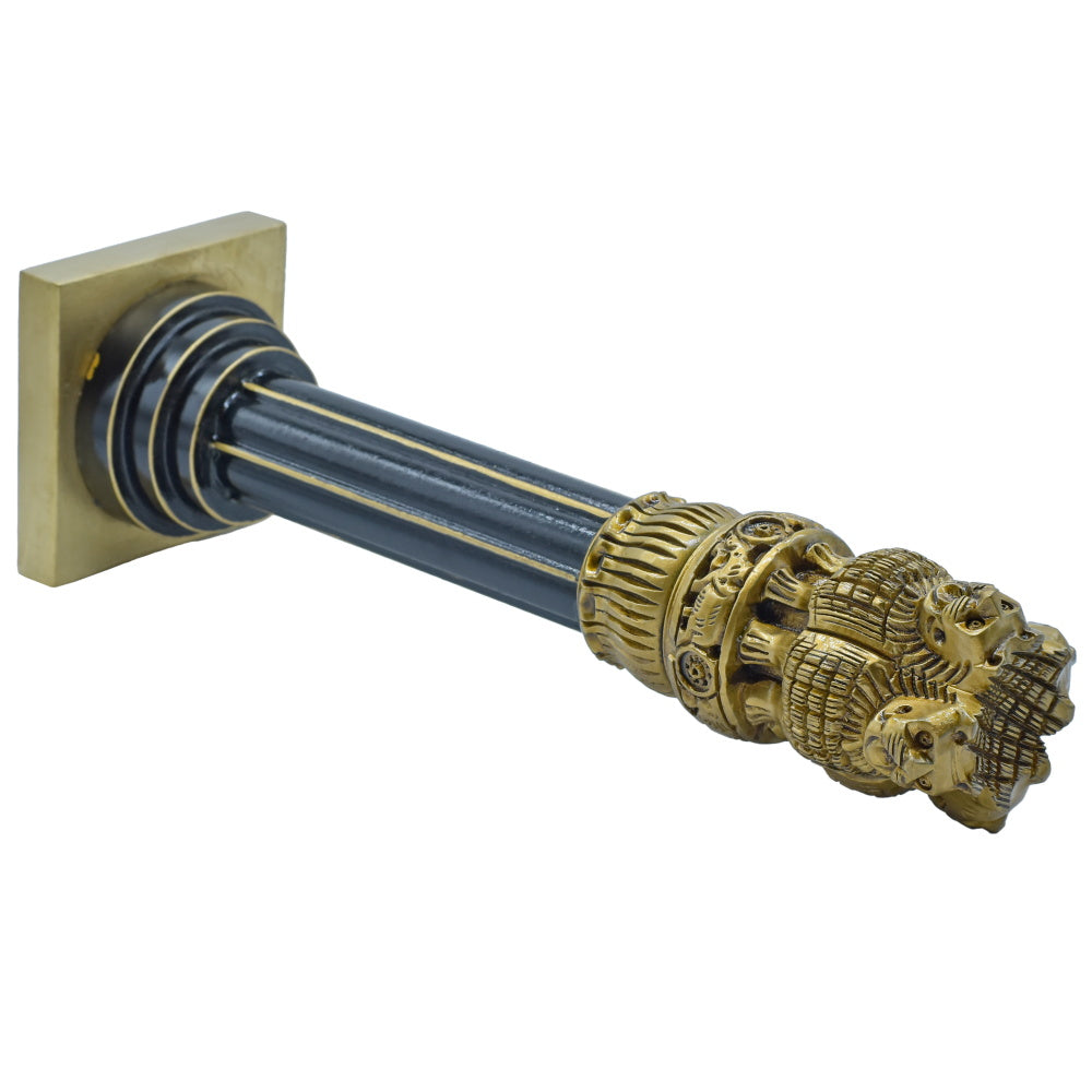 Polished Golden Ashoka Pillar with Indian Flag