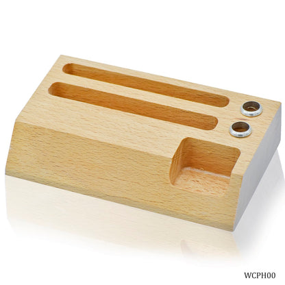 Premium Wooden Pen & Mobile Holder Dock