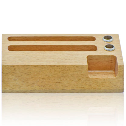 Premium Wooden Pen & Mobile Holder Dock