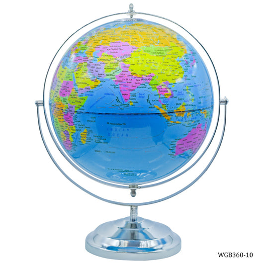 Premium World Globe with Chrome Stand – Educational & Decorative
