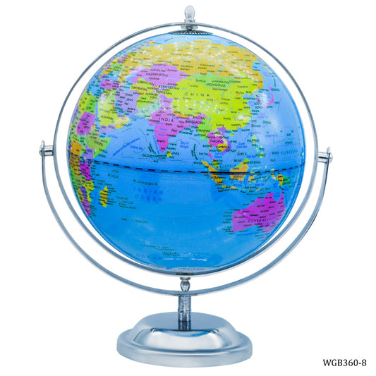 Classic World Globe with Chrome Stand – Educational & Decorative