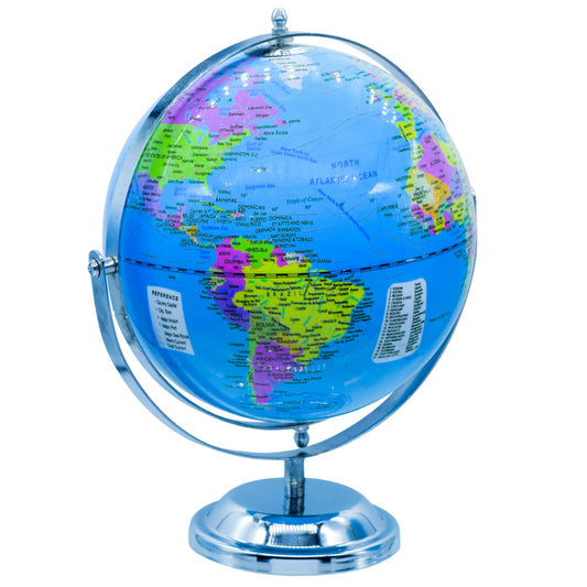 Classic World Globe with Chrome Stand – Educational & Decorative
