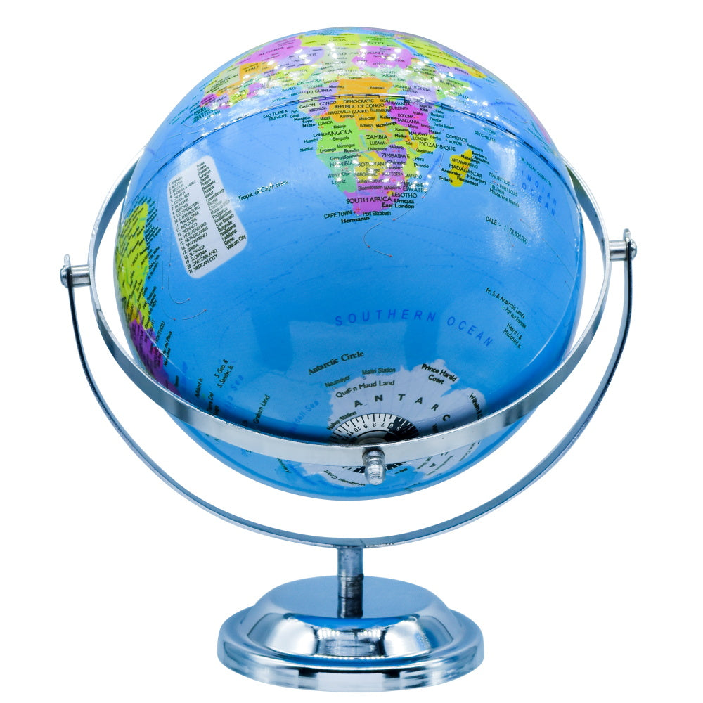 Classic World Globe with Chrome Stand – Educational & Decorative