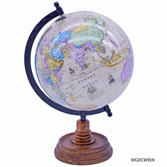 Vintage World Globe with Wooden Base – Educational & Decorative