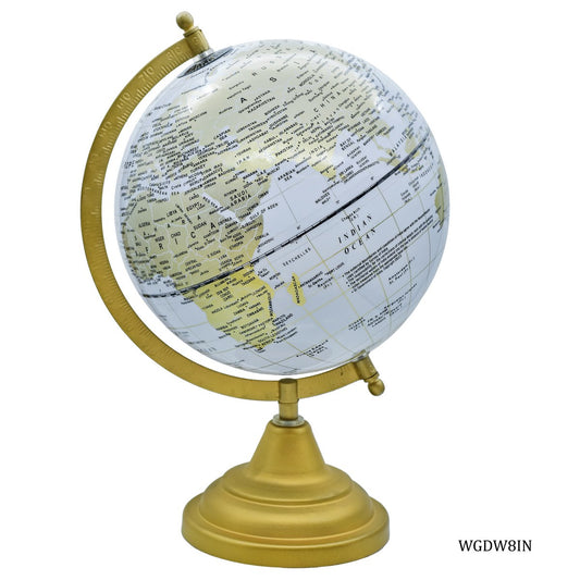 Modern Luxe World Globe with Golden Stand – Decorative & Educational