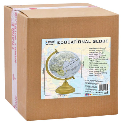 Modern Luxe World Globe with Golden Stand – Decorative & Educational