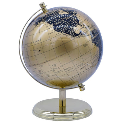 Luxury Gold & Navy Decorative World Globe – 8 Inch