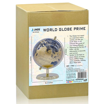 Luxury Gold & Navy Decorative World Globe – 8 Inch