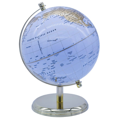 Luxury White & Gold Decorative World Globe – 8 Inch