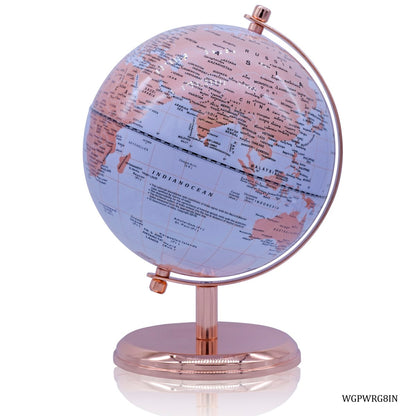 Luxury Rose Gold Decorative World Globe – 8 Inch