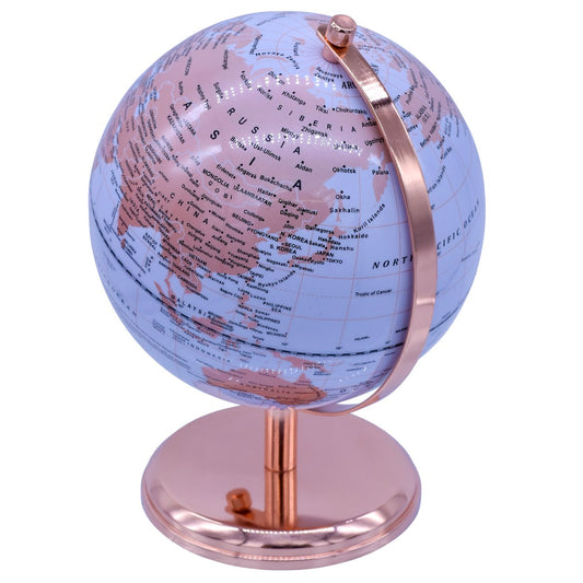 Luxury Rose Gold Decorative World Globe – 8 Inch
