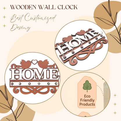 Decorative Wooden HOME Key Holder with Birds & Heart Design