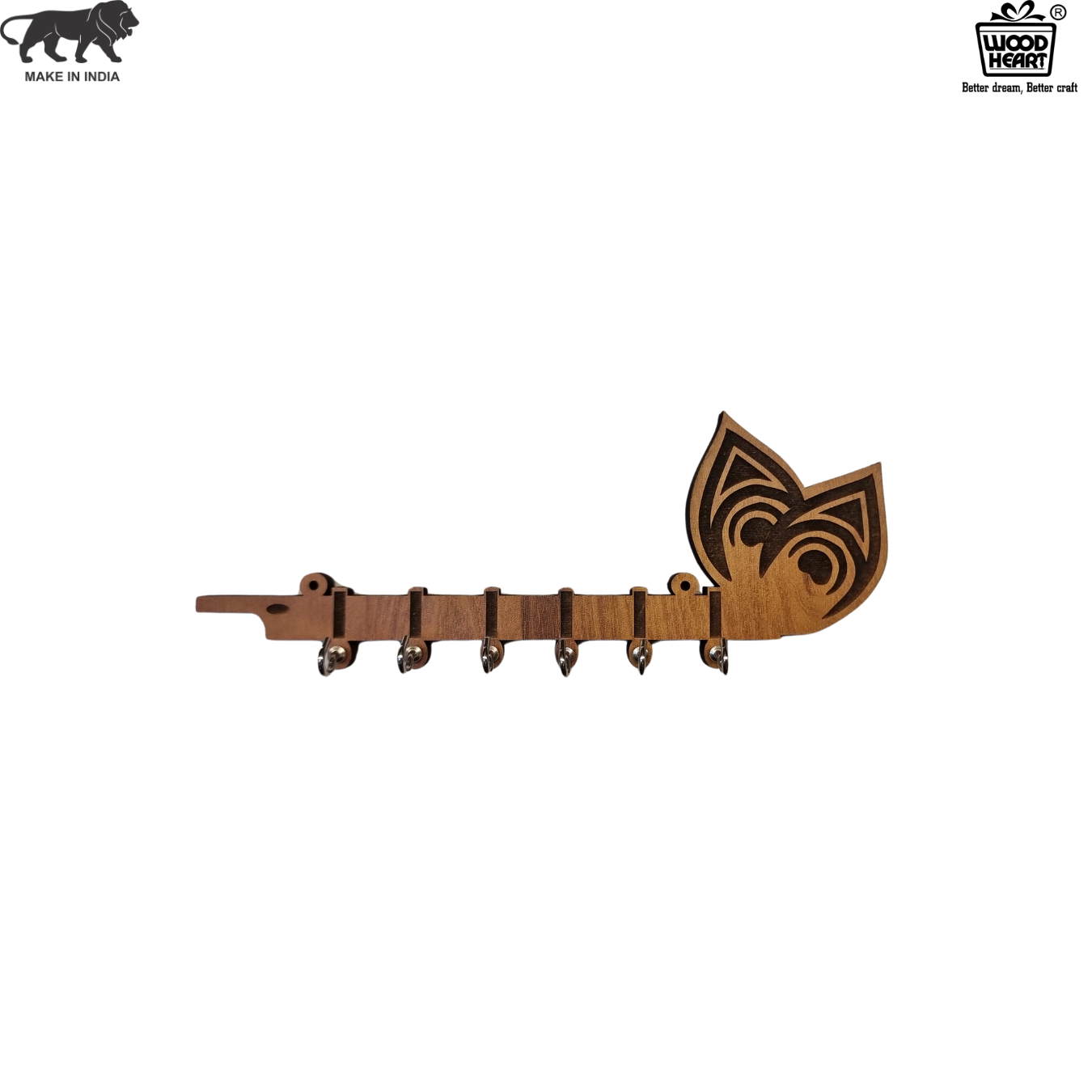 Wooden Owl-Themed Key Holder – 7 Hooks