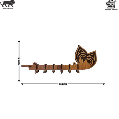 Wooden Owl-Themed Key Holder – 7 Hooks